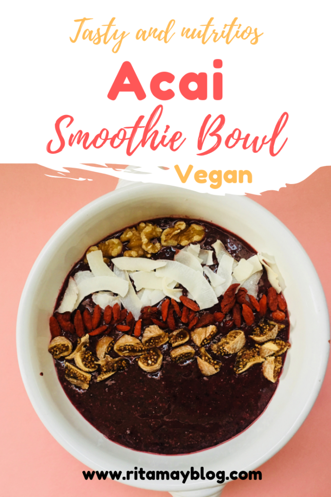 Tasty and nutritious vegan acai smoothie bowl