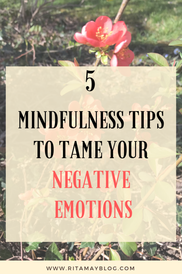 5 mindfulness tips to tame your negative emotions. If you feel like you have no control over your reactions and emotions, don't worry. These tips will improve your ability to mindfully walk through your feelings in a productive way. I will show you how to develop the skills to feel your emotions without letting them control your behavior. #negativeemotions #overwhelmed #mindfulness