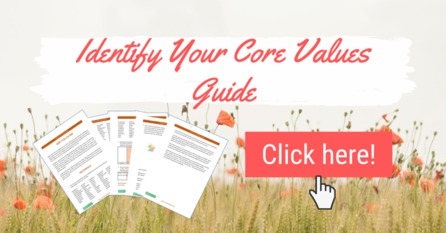 Identify your core values, free guide