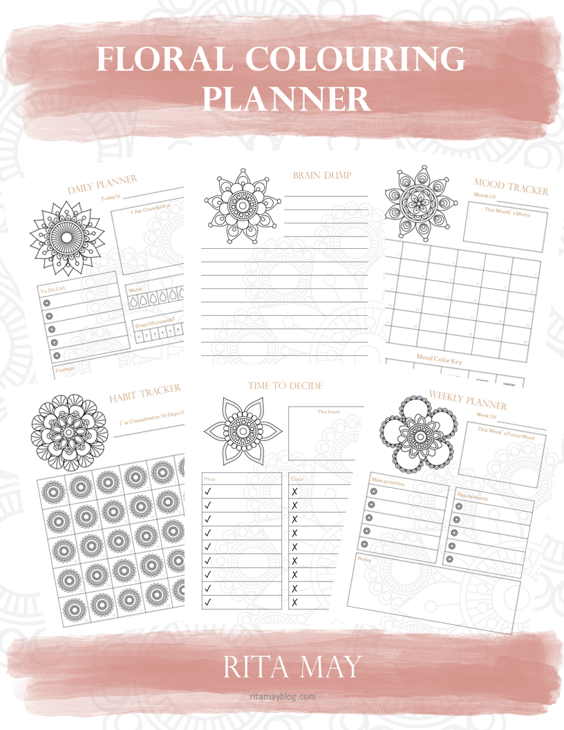 Floral Coloring Planner - With Ease