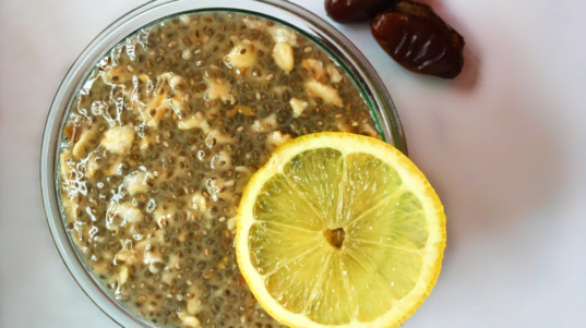 Citromos chia puding datolyával