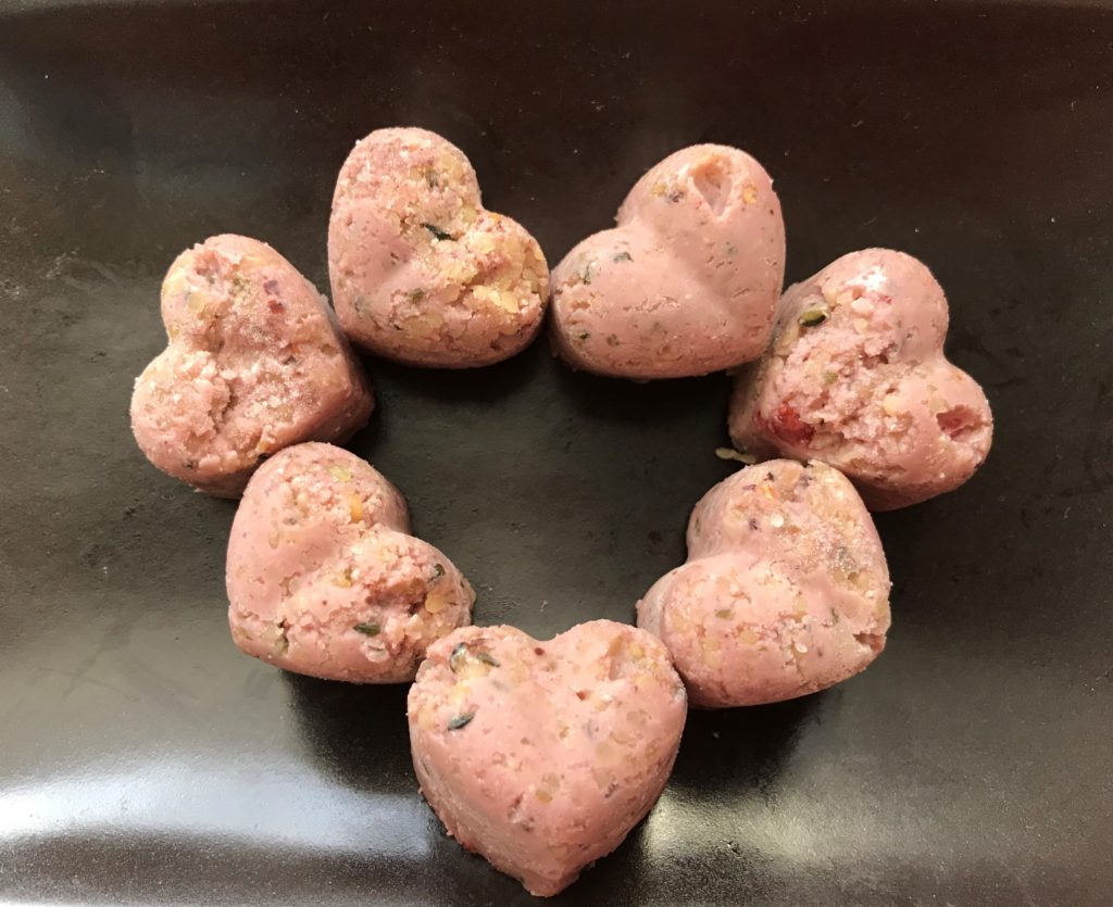Rózsaszín Valentin napi vegán protein szivecskék